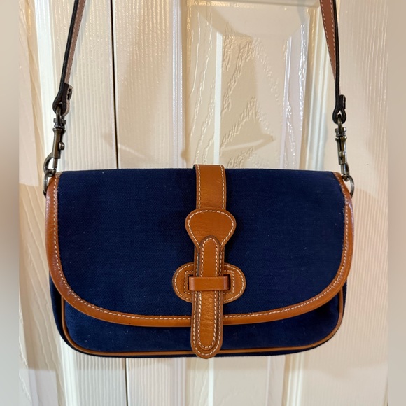 Pappagallo Blue Navy Canvas Crossbody Shoulder Bag - Picture 2 of 10